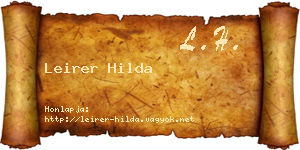 Leirer Hilda névjegykártya
